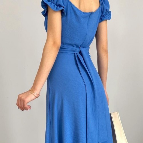 223693 TOPTAN TURKUAZ ELBİSE toptan bayan giyim