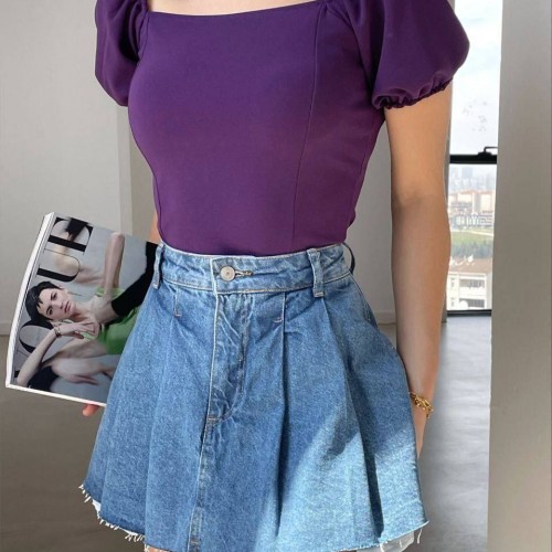 223701 TOPTAN MOR BLUZ toptan bayan giyim