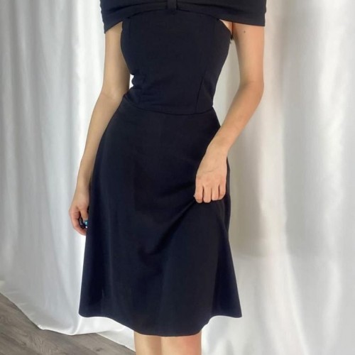 223706 TOPTAN SİYAH ELBİSE toptan bayan giyim