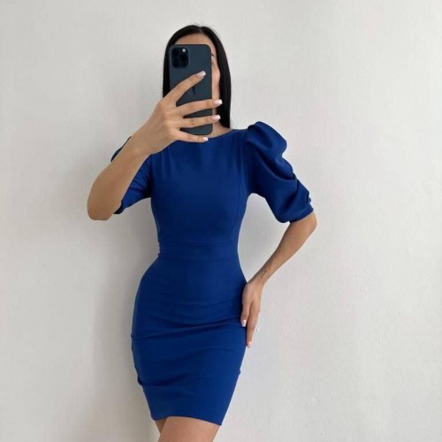 223784 TOPTAN SAKS ELBİSE toptan bayan giyim