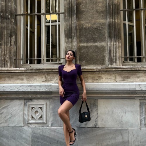 223829 TOPTAN MOR ELBİSE toptan bayan giyim