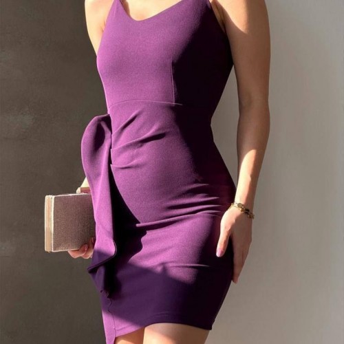 223956 TOPTAN MOR ELBİSE toptan bayan giyim