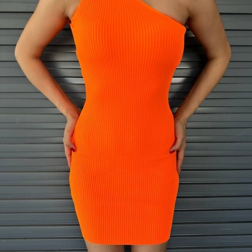 224017 TOPTAN ORANGE ELBİSE toptan bayan giyim