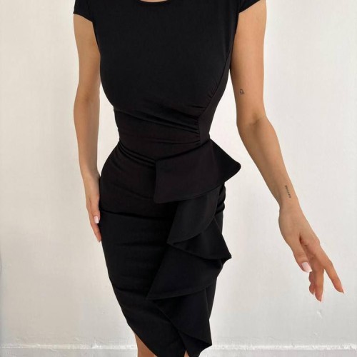 224070 TOPTAN SİYAH ELBİSE toptan bayan giyim