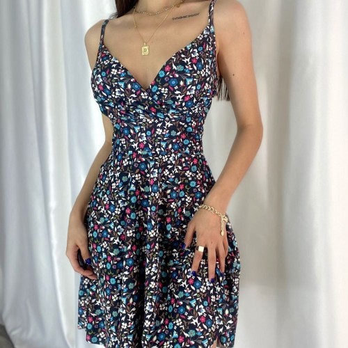 224163 TOPTAN DESENLİ ELBİSE toptan bayan giyim