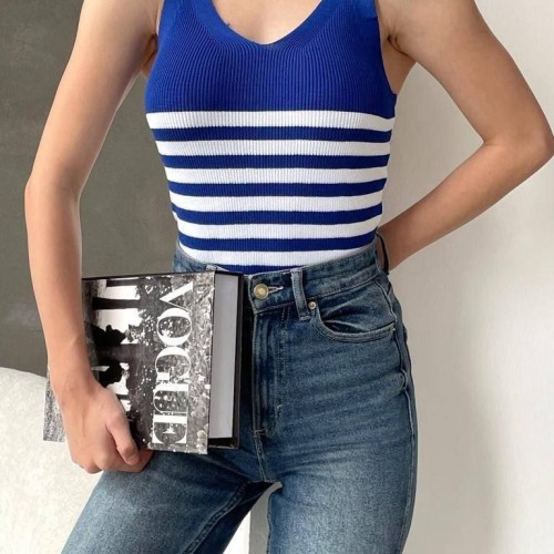 224327 TOPTAN ÇİZGİLİ BLUZ toptan bayan giyim