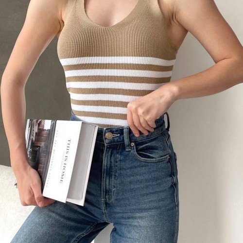 224328 TOPTAN ÇİZGİLİ BLUZ toptan bayan giyim