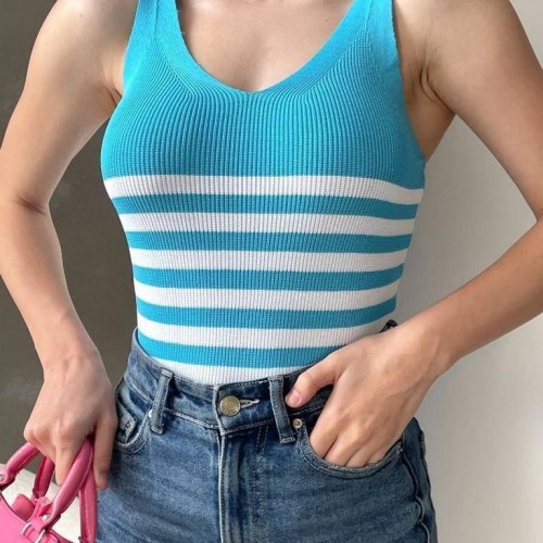 224332 TOPTAN ÇİZGİLİ BLUZ toptan bayan giyim