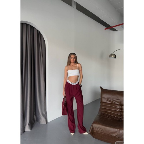 224416 burgundy TROUSERS
