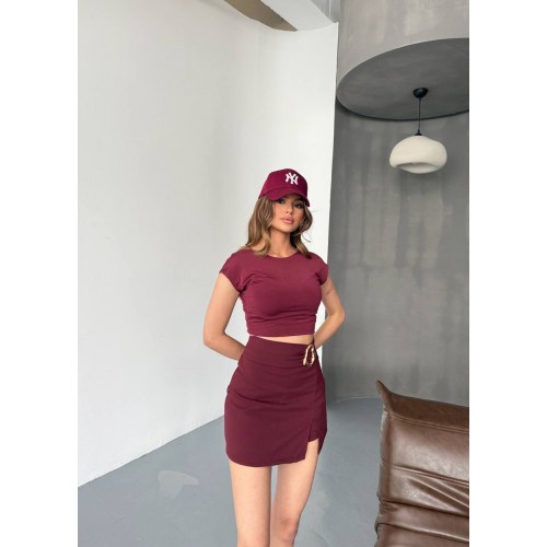 224437 burgundy SKIRT