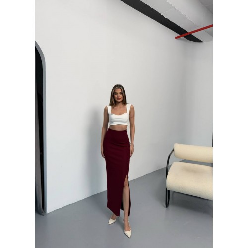 224449 burgundy SKIRT