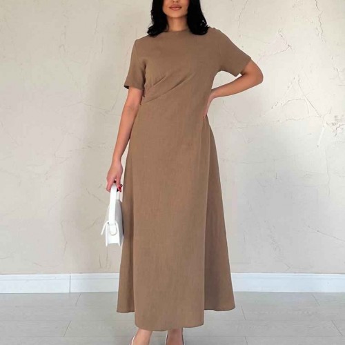 224646 TOPTAN KAHVE ELBİSE toptan bayan giyim