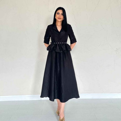 224662 TOPTAN SİYAH ELBİSE toptan bayan giyim