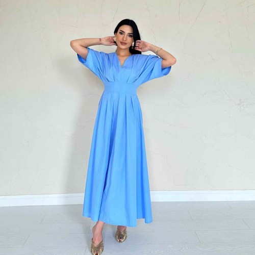224678 TOPTAN MAVİ ELBİSE toptan bayan giyim