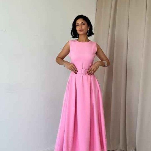 224683 TOPTAN PEMBE ELBİSE toptan bayan giyim