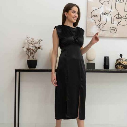 224687 TOPTAN SİYAH ELBİSE toptan bayan giyim