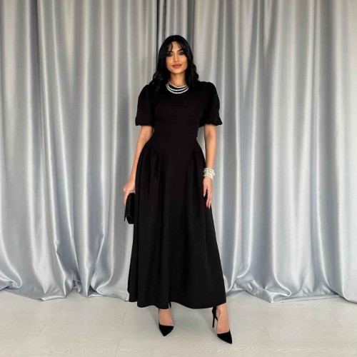 224688 TOPTAN SİYAH ELBİSE toptan bayan giyim