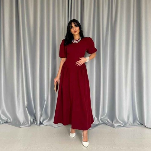 224689 TOPTAN BORDO ELBİSE toptan bayan giyim