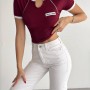 224693 TOPTAN BORDO CROP toptan bayan giyim
