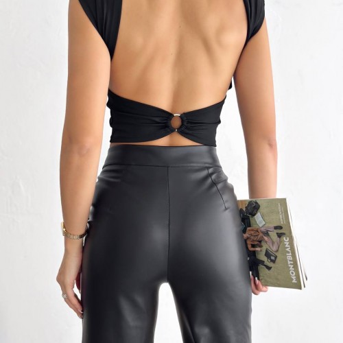 224778 TOPTAN SİYAH CROP toptan bayan giyim