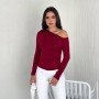 224953 TOPTAN BORDO BLUZ toptan bayan giyim