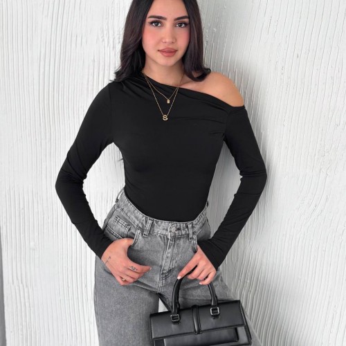 224954 TOPTAN SİYAH BLUZ toptan bayan giyim