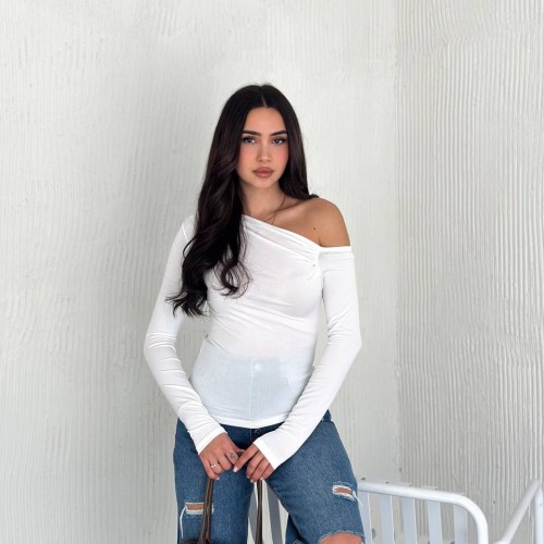 224955 TOPTAN BEYAZ BLUZ toptan bayan giyim