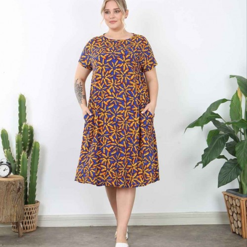 225315 TOPTAN DESENLİ ELBİSE toptan bayan giyim