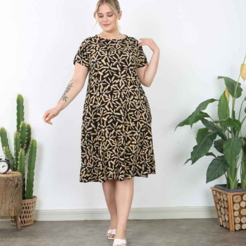 225322 TOPTAN DESENLİ ELBİSE toptan bayan giyim