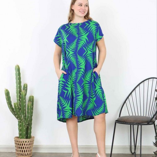 225323 TOPTAN DESENLİ ELBİSE toptan bayan giyim