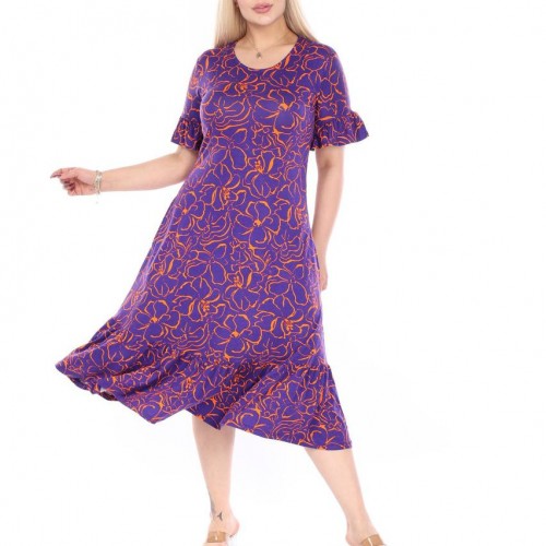 225341 TOPTAN DESENLİ ELBİSE toptan bayan giyim