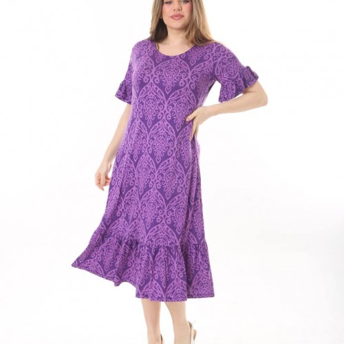 225344 TOPTAN DESENLİ ELBİSE toptan bayan giyim