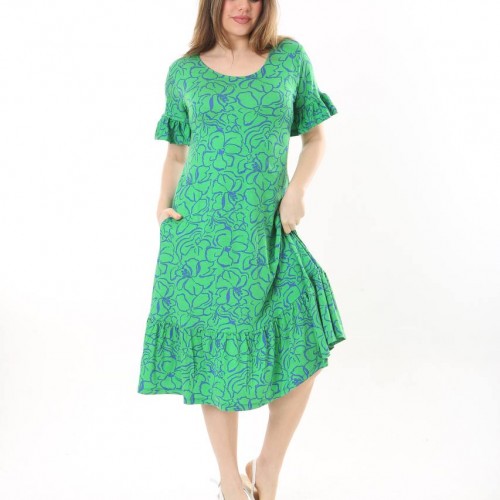 225345 TOPTAN DESENLİ ELBİSE toptan bayan giyim