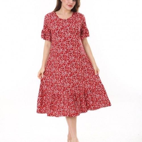 225347 TOPTAN DESENLİ ELBİSE toptan bayan giyim