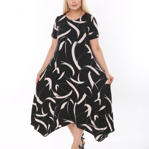 225441 TOPTAN DESENLİ ELBİSE toptan bayan giyim