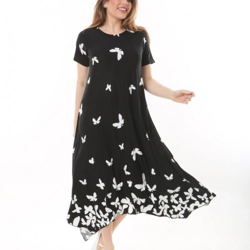 225444 TOPTAN DESENLİ ELBİSE toptan bayan giyim