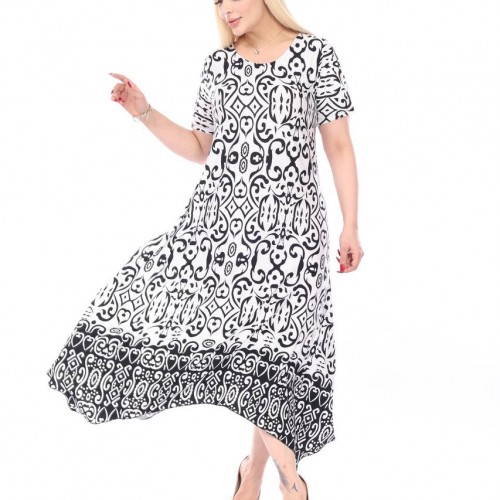 225447 TOPTAN DESENLİ ELBİSE toptan bayan giyim