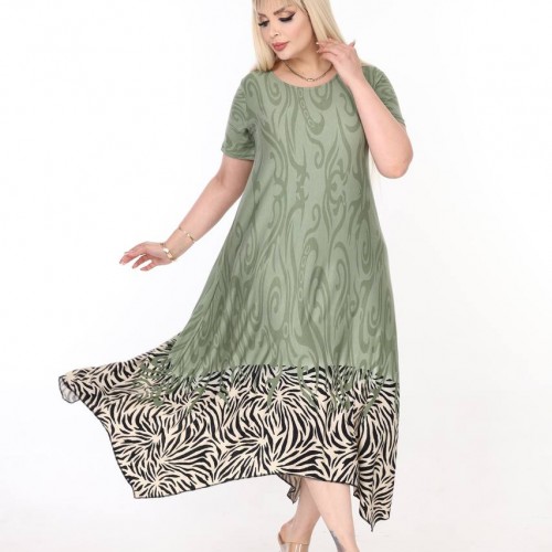 225450 TOPTAN DESENLİ ELBİSE toptan bayan giyim