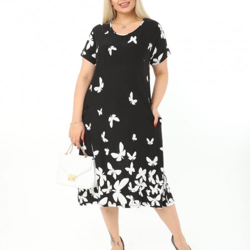 225467 TOPTAN DESENLİ ELBİSE toptan bayan giyim