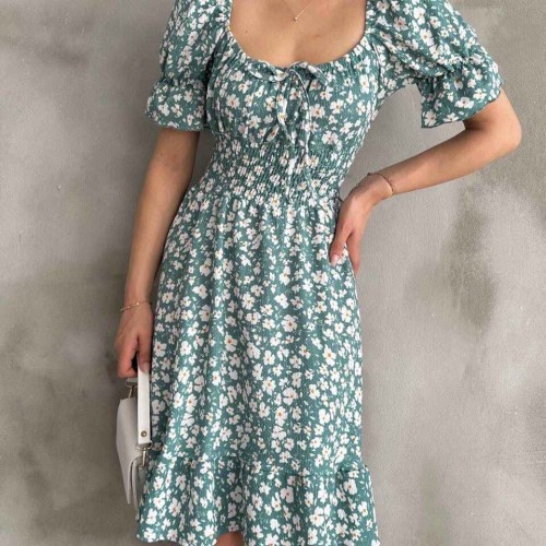 225680 TOPTAN DESENLİ ELBİSE toptan bayan giyim