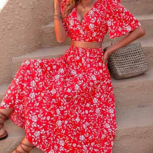 225974 DESENLİ ETEK TAKIM toptan bayan giyim