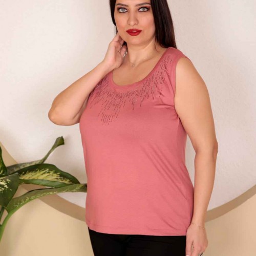 226096 PUDRA BLUZ toptan bayan giyim