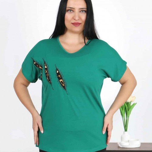 226152 YEŞİL BLUZ toptan bayan giyim