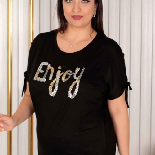 226167 SİYAH BLUZ toptan bayan giyim