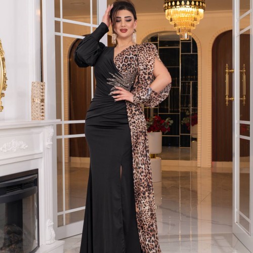 226426 TOPTAN LEOPAR ABİYE toptan bayan giyim