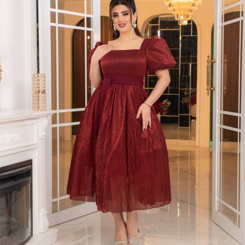 226457 BORDO ABİYE toptan bayan giyim