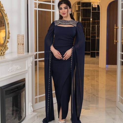 226461 LACİVERT ABİYE toptan bayan giyim