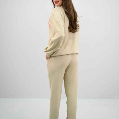 226503 BEJ EŞOFMAN TAKIM toptan bayan giyim