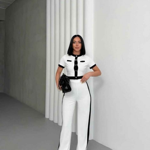 226848 BEYAZ PANTOLON TAKIM toptan bayan giyim