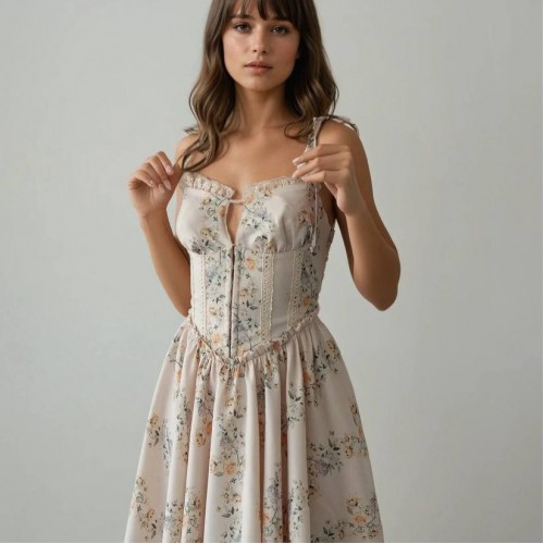 227320 DESENLİ ELBİSE toptan bayan giyim